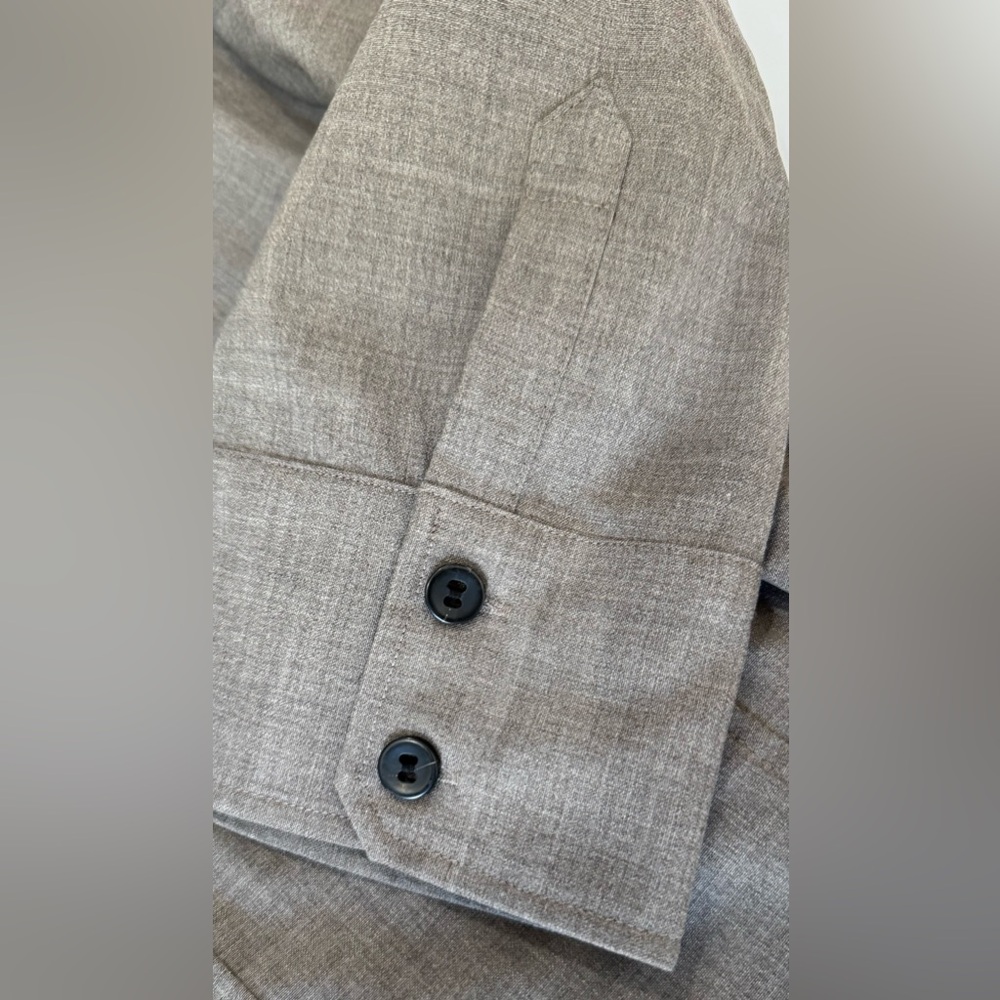 Worth Wool Blend Button Shirt Top Taupe 3/4 Sleeve Womens 14 - Picture 7 of 9